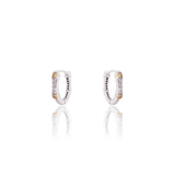Womens Two-Tone CZ X Hoop Earrings KIKICHIC