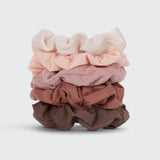 KITSCH - Assorted Textured Scrunchies 5pc Set - Terracotta KITSCH