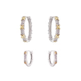 Womens Two-Tone CZ X Hoop Earrings KIKICHIC