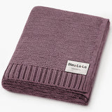 Bleu La La - Heritage Knit 100% Organic Cotton Swaddle Baby Blanket Bleu La La