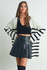 Womens Knitted Stripe Maxi Cardigan
