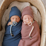 Bleu La La - Luladream Pacifier + Clip Collection - Natural Rubber Nipple Bleu La La