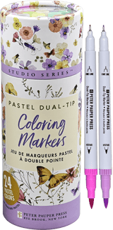 Peter Pauper Press - Studio Series Dual-Tip Pastel Markers (Set of 24) Peter Pauper Press
