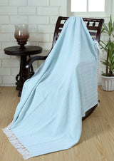 Fabstyles - Fabstyles Herringbone Stripe Cotton Throw Blanket Fringes Fabstyles