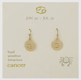 Gold Round Zodiac Earrings ZAD