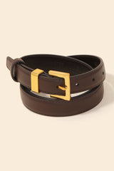 Anarchy Street - Leather Square Buckle Belt Anarchy Street