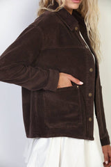 Womens Garment Washed Corduroy Jacket
