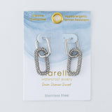 Elsie & Zoey - Narelle Waterproof Pave Linked Hoop Earrings Elsie & Zoey