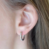 Womens Two-Tone CZ X Hoop Earrings KIKICHIC