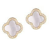 Mother of Pearl Clover Stud Earrings