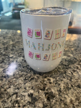 Mahjong Stainless Steel Tumbler White