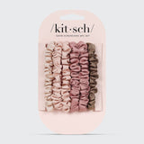 KITSCH - Ultra Petite Satin Scrunchies 6pc - Terracotta KITSCH