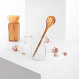 Handcrafted Olivewood - Handmade Olive Wood Round Cooking Spoon with Long Handle Handcrafted Olivewood