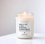 Funny Teacher Gift Candle | Smells Like Summer Break