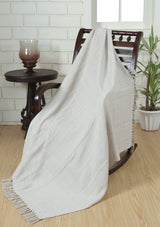 Fabstyles - Fabstyles Herringbone Stripe Cotton Throw Blanket Fringes Fabstyles