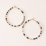 Elsie & Zoey - Sale - Ashli White and Black Beaded Hoop Earrings Elsie & Zoey