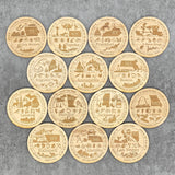 Simsbury, Connecticut Round Wood Magnet Giftable Memories
