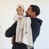 Bleu La La - 100% Luxury Cotton Receiving Swaddle Baby Blanket - Deer Bleu La La