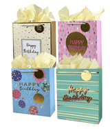 Happy Birthday Gift Bag - Pastel color with patterns: Medium Angels Craft