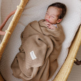 Bleu La La - Heritage Knit 100% Organic Cotton Swaddle Baby Blanket Bleu La La