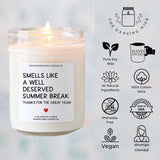 Funny Teacher Gift Candle | Smells Like Summer Break