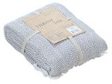 Fabstyles - Fabstyles Herringbone Stripe Cotton Throw Blanket Fringes Fabstyles