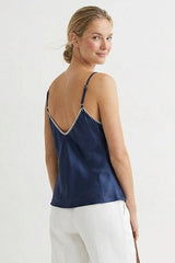 Women's Satin Camisole with Contrast Trim