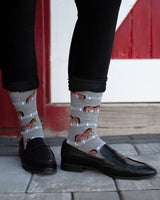 Show Pony Bamboo Blend Crew Socks: Med Gray Heather / 9-11