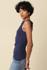 Women's Asymmetrical Tank Top – Navy