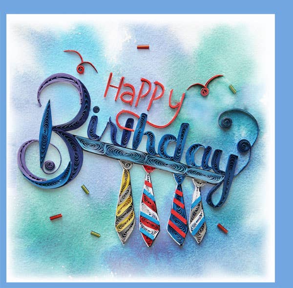 YoderDo Quilling Greeting Cards - Birthday card Tie design Quilling Card, BDAY-54
