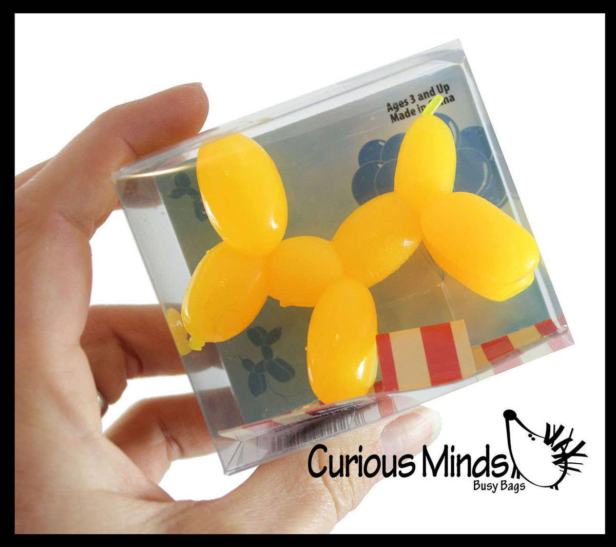 Curious Minds Toys - 1 Mini Balloon Dog Stretchy Toy - Cute Squishy Sensory Fidg Curious Minds Toys