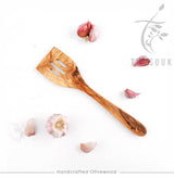 Handcrafted Olivewood - Olive Wood Slotted Spatula, Handmade Handcrafted Olivewood