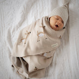 Bleu La La - 100% Luxury Cotton Receiving Swaddle Baby Blanket - Deer Bleu La La