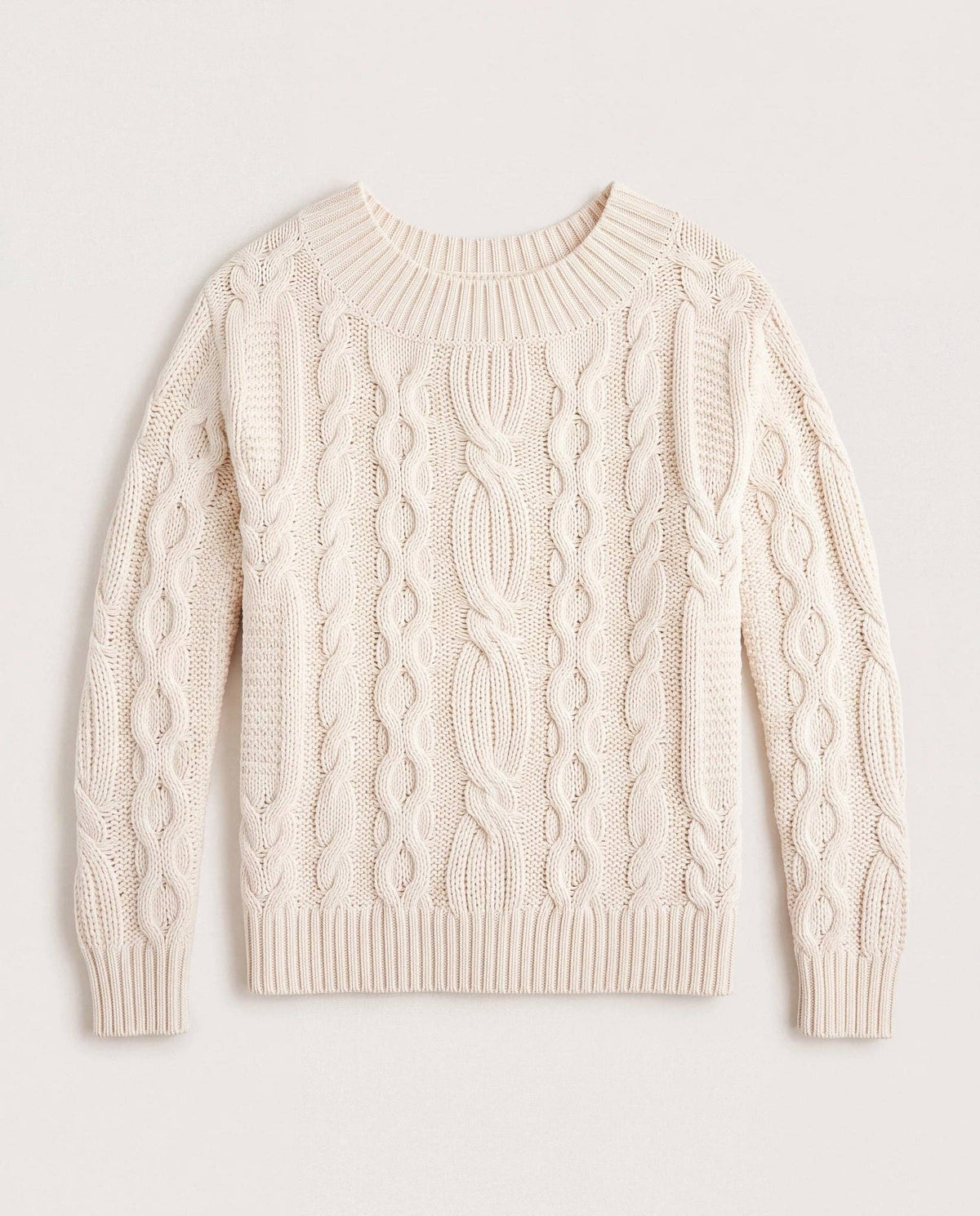 Off-Shoulder Cable Knit Sweater