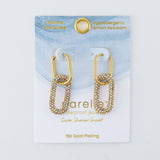 Elsie & Zoey - Narelle Waterproof Pave Linked Hoop Earrings Elsie & Zoey