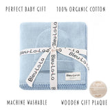 Bleu La La - Luxe - 100% Organic Cotton Knit Blanket + Hat Boxed Gift Set Bleu La La