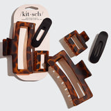 KITSCH - Recycled Plastic Assorted Claw Clips- Rectangle Open Shape KITSCH