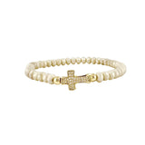 Love, Lisa - Christine's Sparkling Cross Beaded 4mm Bracelet Love, Lisa