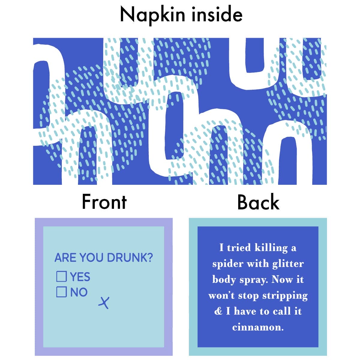 Drinks on Me - NAPKIN Life Is Short | Funny Party Gift | Cocktail Napkin Drinks on Me
