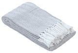 Fabstyles - Fabstyles Herringbone Stripe Cotton Throw Blanket Fringes Fabstyles