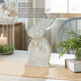 Spring In Bloom Wooden Upright Bunny Silhouette with Twine Bow - Freestanding Rustic Easter Decor - 13.75x6.75x1.5