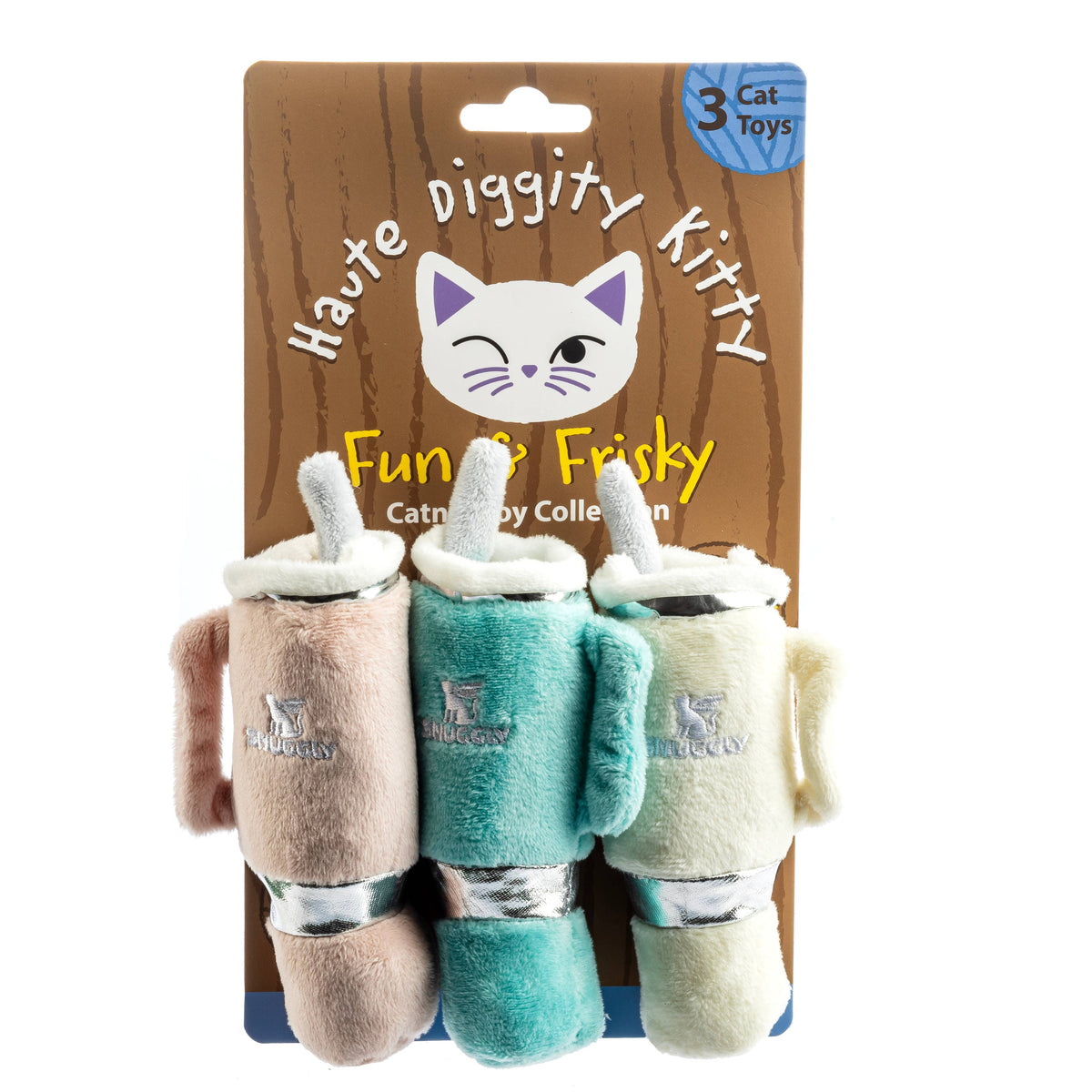 Haute Diggity Dog - Snuggly Cup 3-Pack Organic Catnip Toys (Teal, Ivory, Blush) Haute Diggity Dog