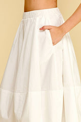 Womens Poplin Midi Skirt