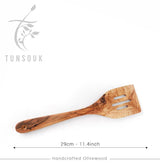 Handcrafted Olivewood - Olive Wood Slotted Spatula, Handmade Handcrafted Olivewood