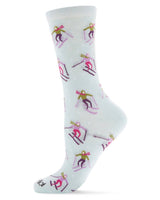 Womens Skiing Paradise Crew Socks Infinity Classics International Inc.