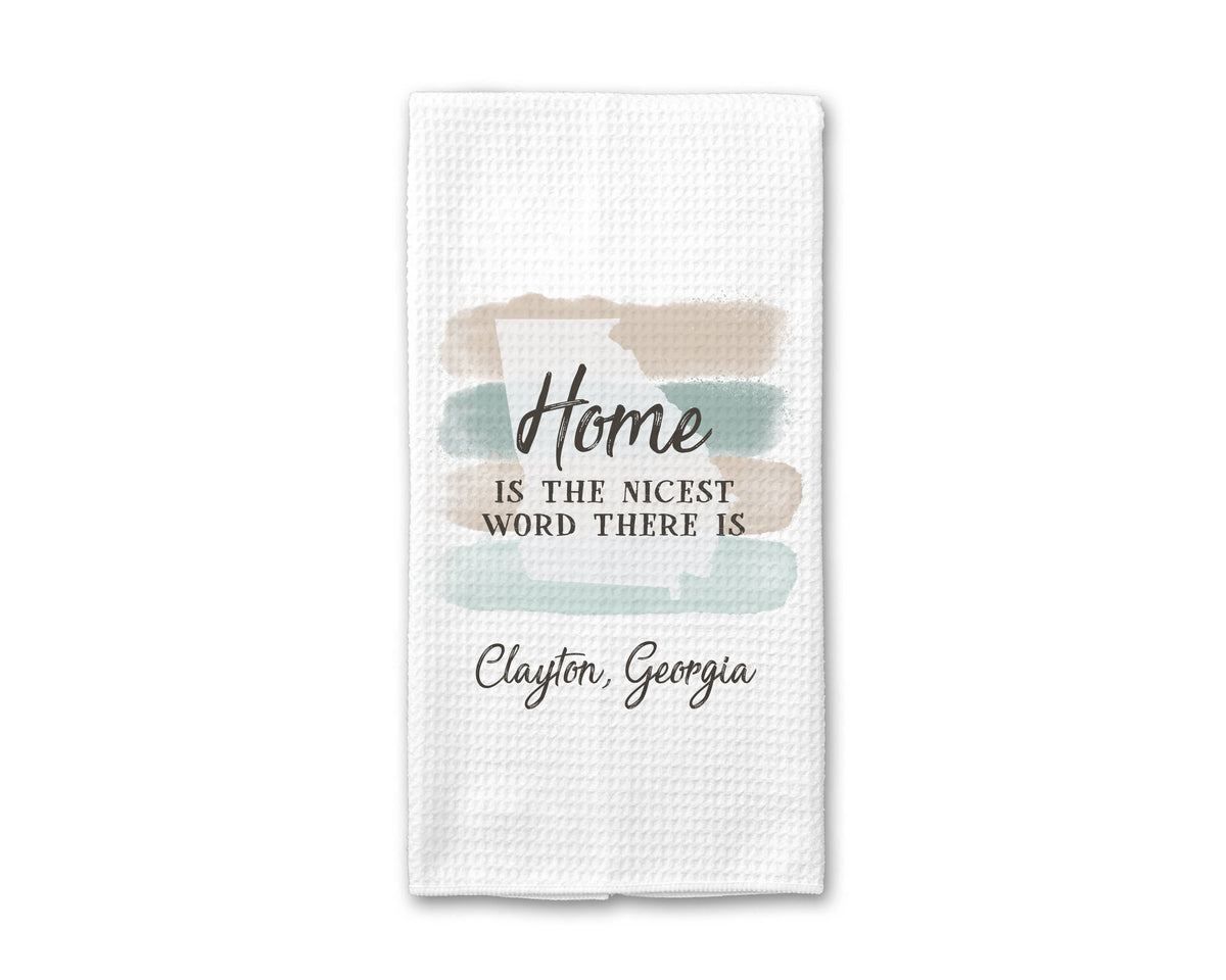 Simsbury, CT Kitchen Towel, Housewarming Decor Canary Road