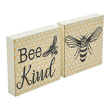 Buzzy Bees Bee Kind MDF Block Sign 5x5x1