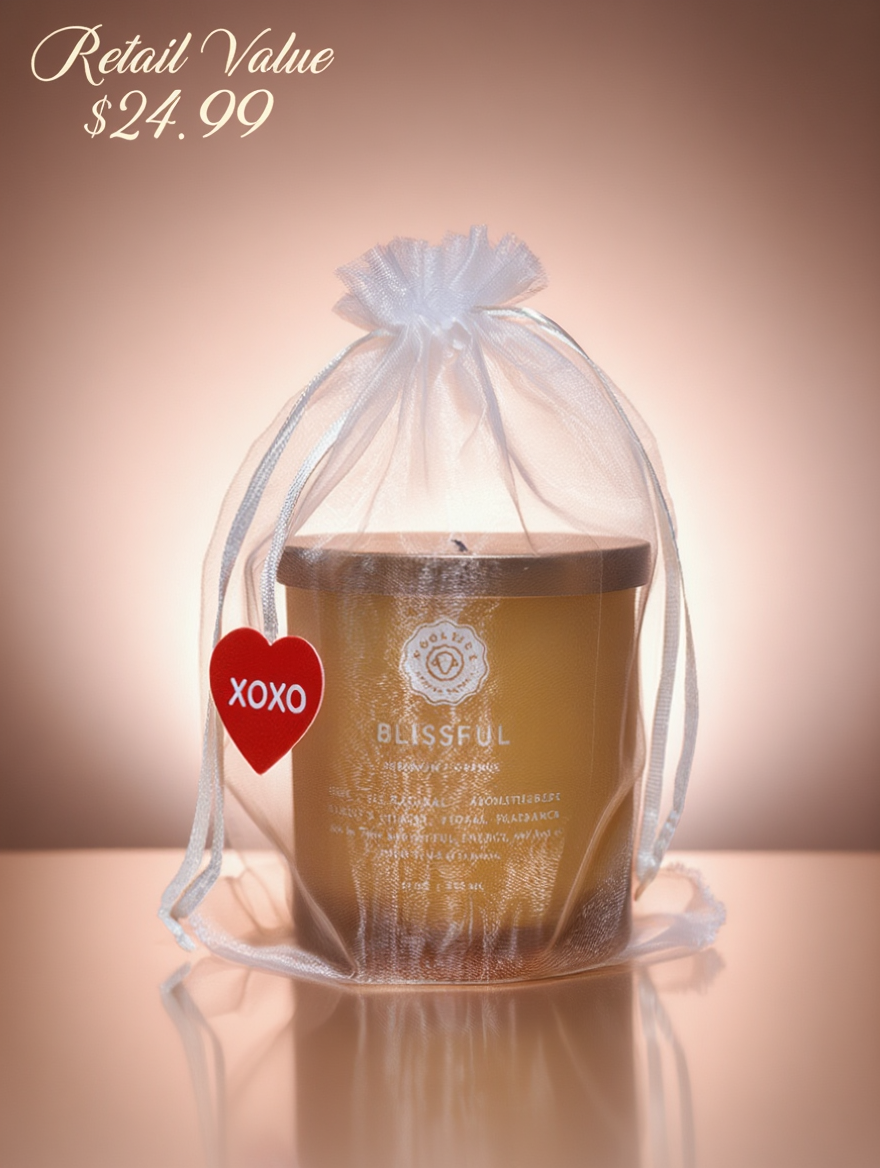 Love Blissful Candle – 12oz Soy Candle with Geranium & Orange