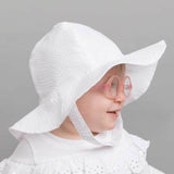 Huggalugs - White Seersucker Sunhat Baby & Toddler