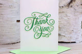 Thank You - Green Flourish (Mini Quilled Card)